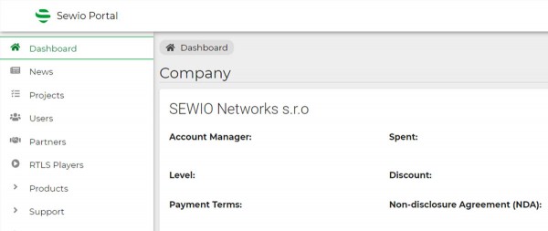 Sewio Portal